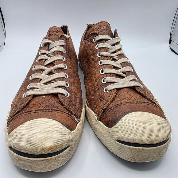 Converse Jack Purcell Mens size 13 Brown Leather Sneaker Shoes Casual Walking - Picture 2 of 13